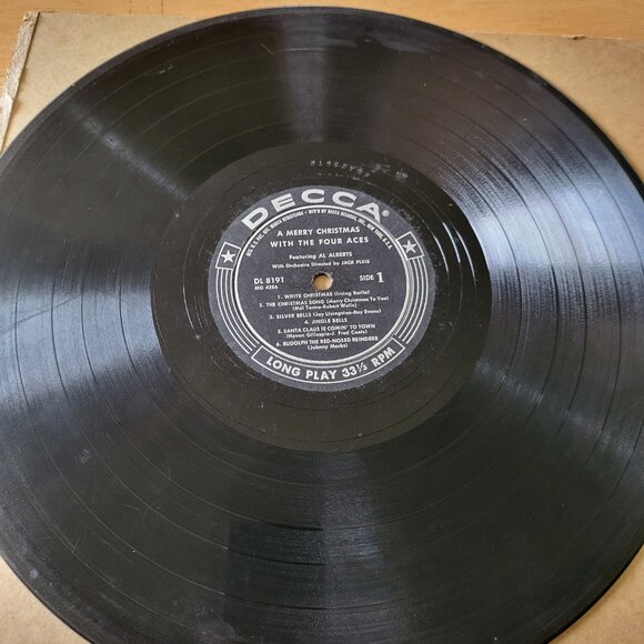 THE FOUR ACES A Merry Christmas LP Vinyl 1955 Decca Records DL 8191 Vintage LP5 - Picture 7 of 10
